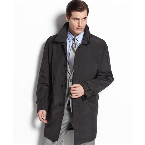 Michael Michael Kors Men's Hampton Raincoat 36R, Black